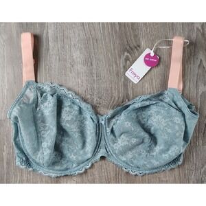Freya 32O Offbeat Underwire Bra Lace Side Support 5451 Adjustable Floral‎ NWT